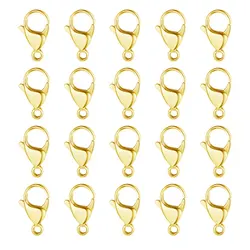 20pcs/lot 18K Gold Plated Stainless Steel Lobster Clasp DIY Jewelry Finding Supplies 9-15mm Bracelet Necklace Making Clasps