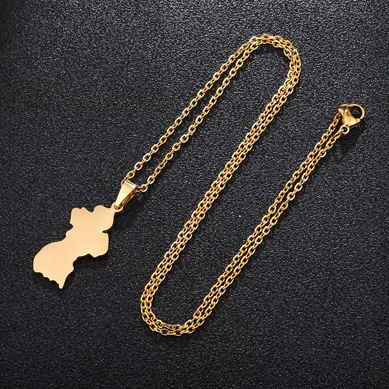 

Europe And The United States Stainless Steel Guyana Map Pendant Necklace