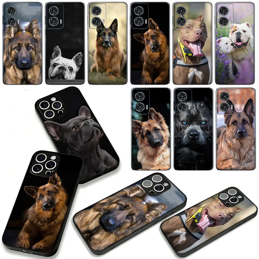 Bulldog and German Shepherd Design Phone Cover