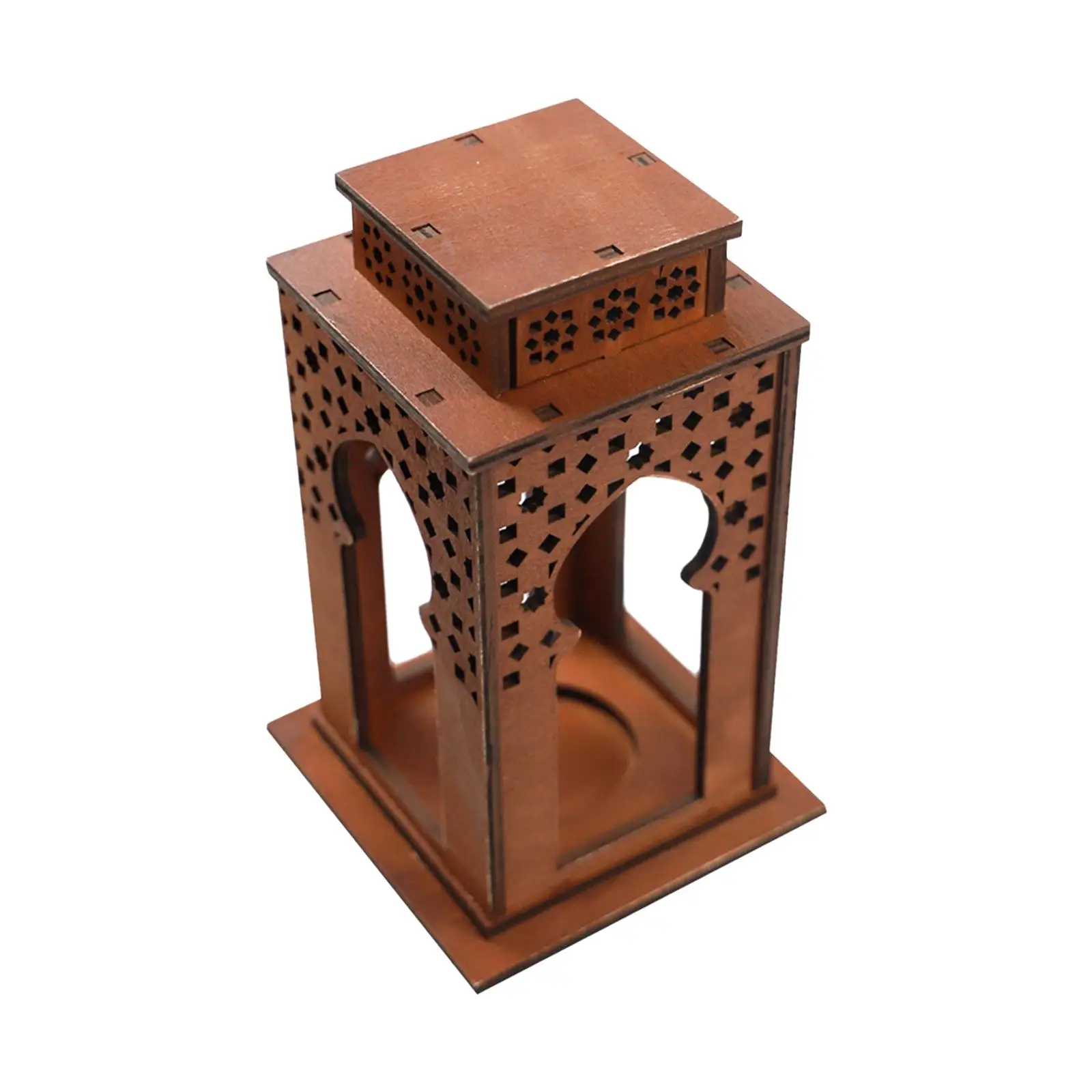 Candle Lantern Table Lantern Wooden Candle Holder Table Decoration for Indoor Outdoor