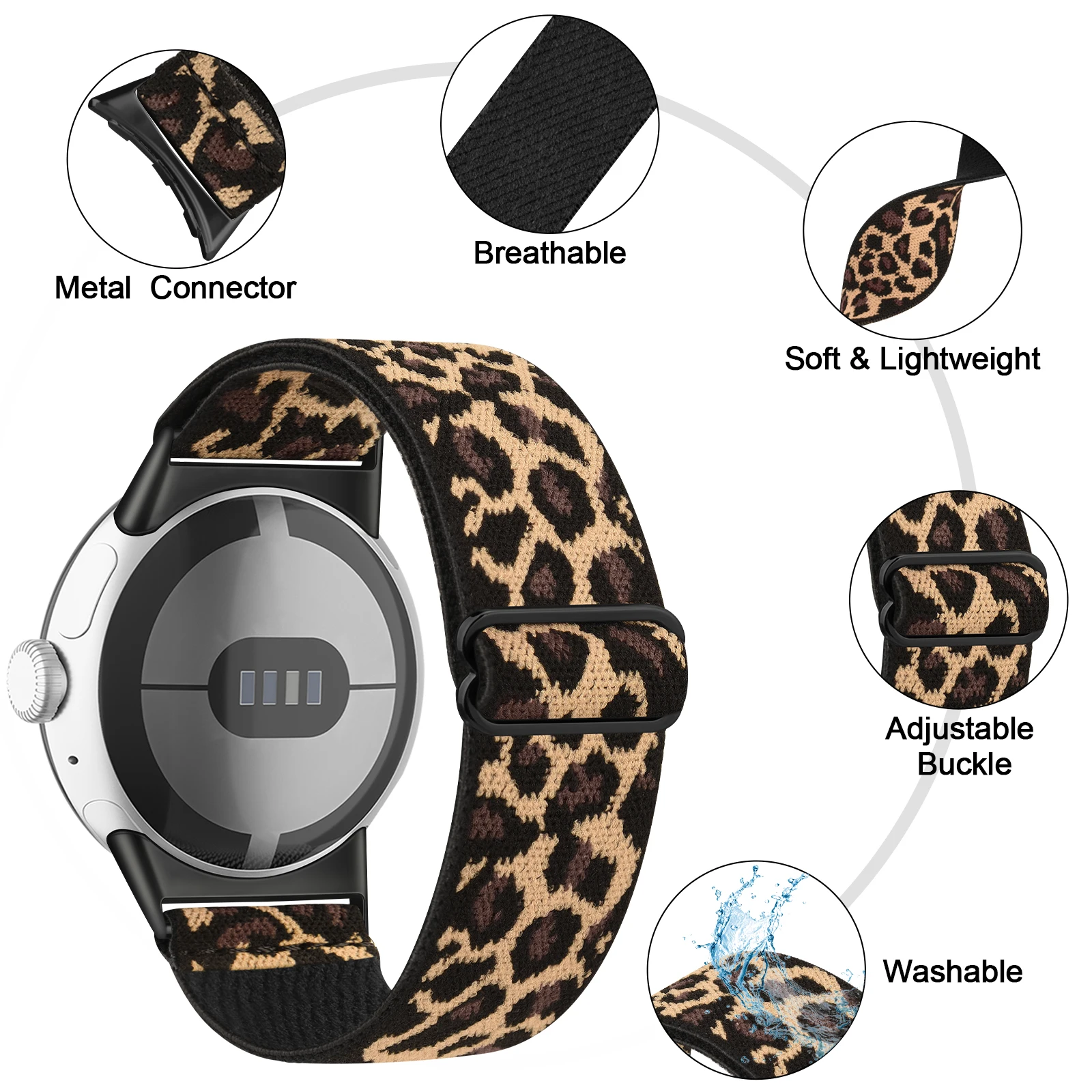 Elastic Nylon Adjustable Wristband Strap Bracelet