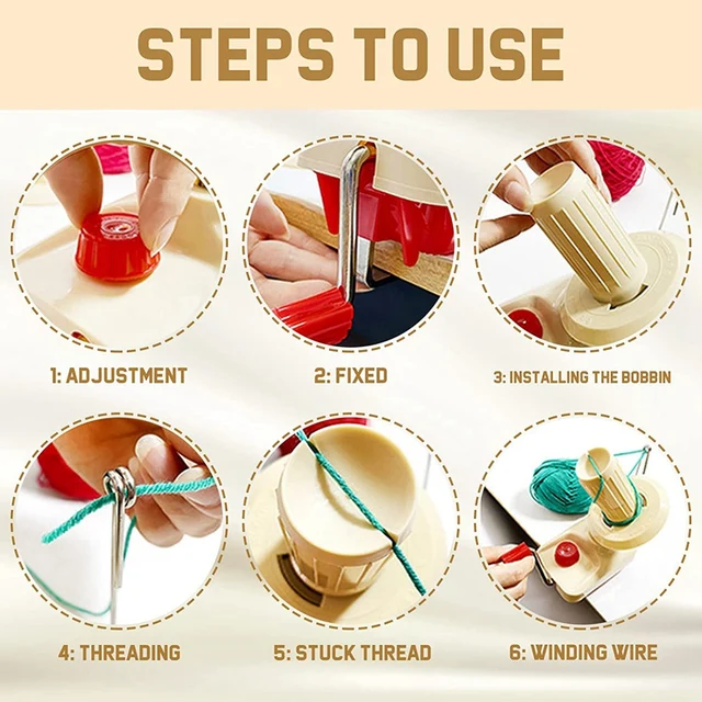 1 Darab Kötés Kézzel Működtetett Fonallabda Gyors, Kényelmes, Kényelmes Golyó Fonalhenger -Fonalak Torta - Image 5