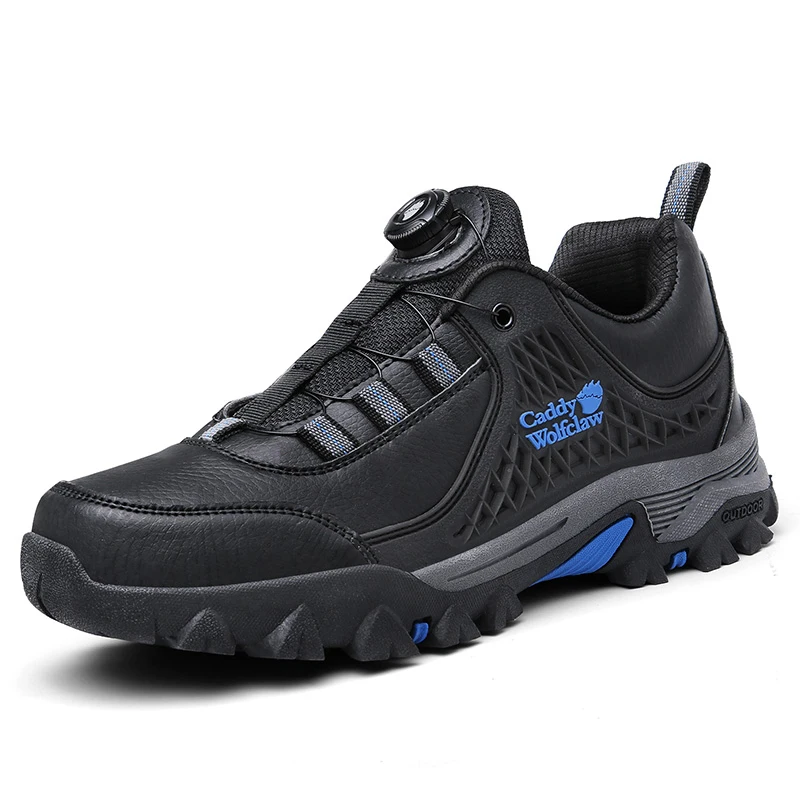 Quick Lace Men Outdoor Hiking Shoes Trekking Shoes Sneakers Zapatillas  Senderismo Hombre PU Leather Non Slip Plus Big Size 47 48