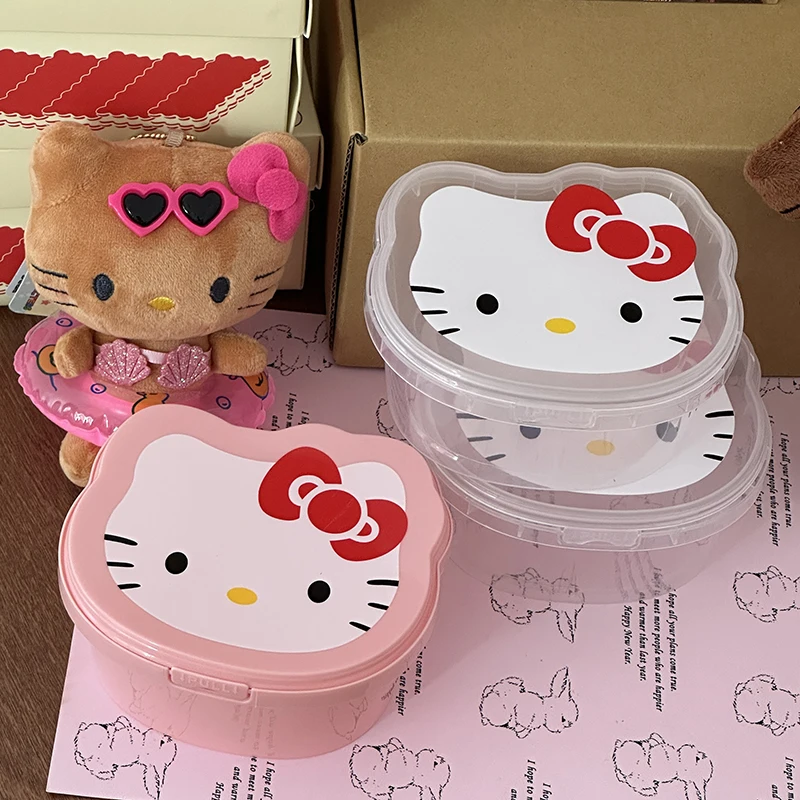 4Pcs Sanrio Hello Kitty Food Storage Container Box with Lid Kitchen Fruit  Meat Pickle Sealed Fresh-keeping Box Reusable Crisper - AliExpress