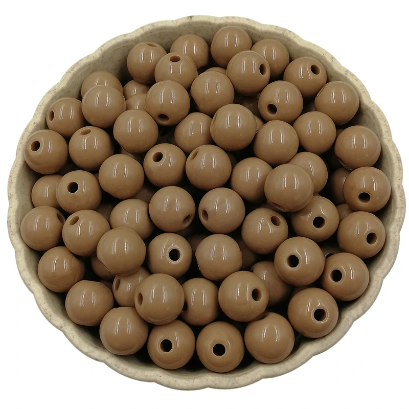 Set of 40 Solid Color 8mm Round Beads