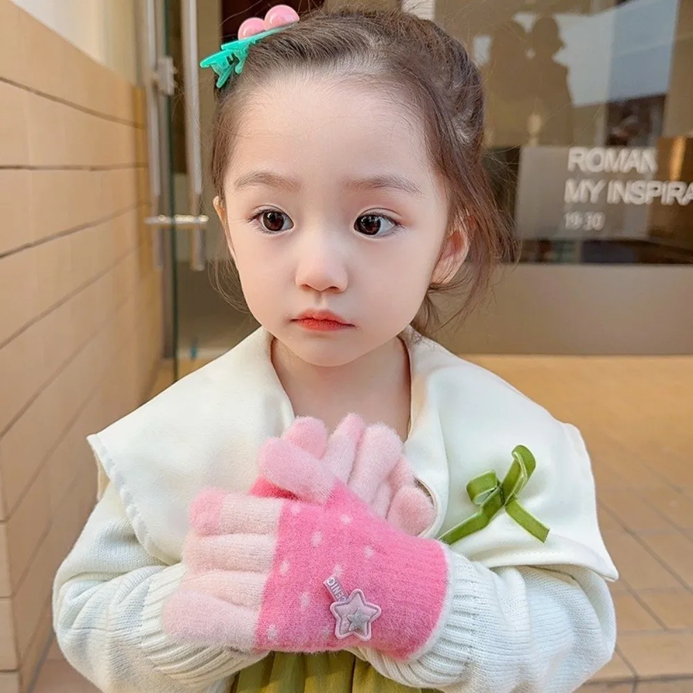 Kids Polyester Winter Gloves Full Fingers Windproof
