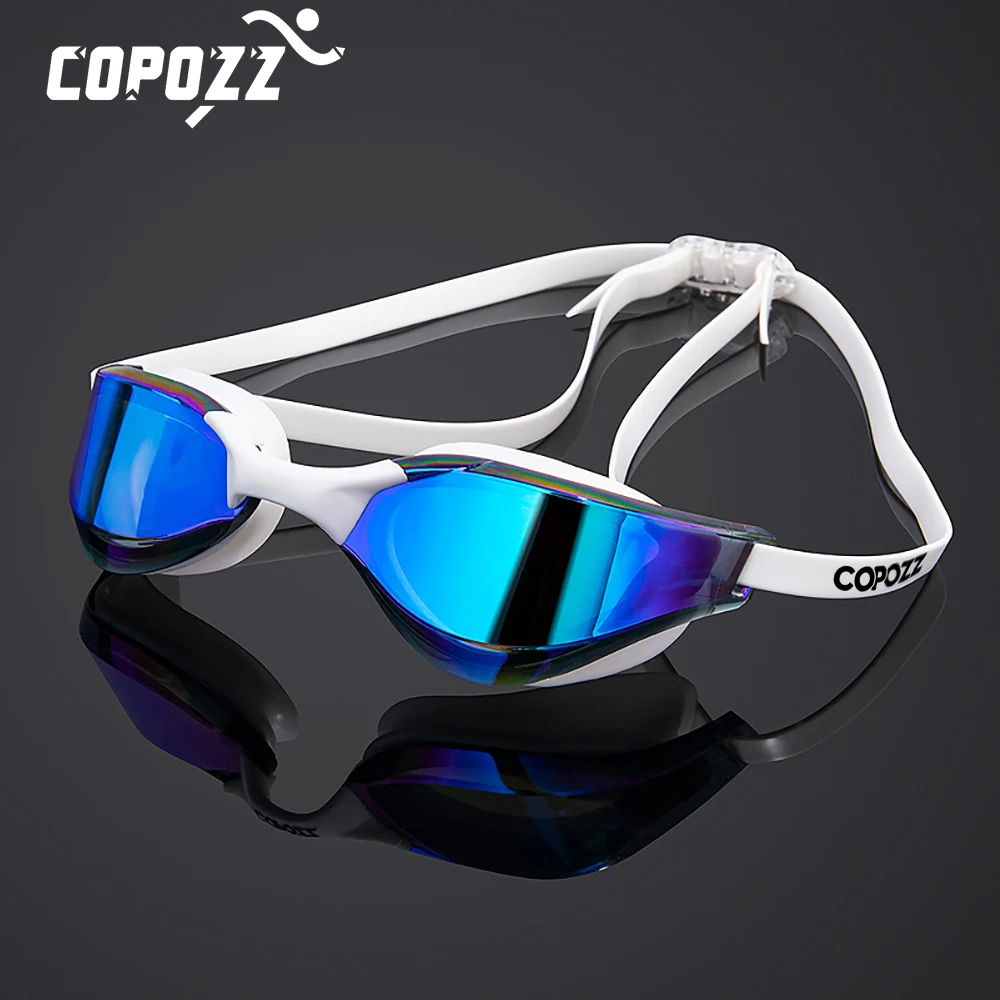 Gafas de natación antivaho profesionales para adultos, gafas de natación de silicona impermeables galvanizadas, protección UV para hombres