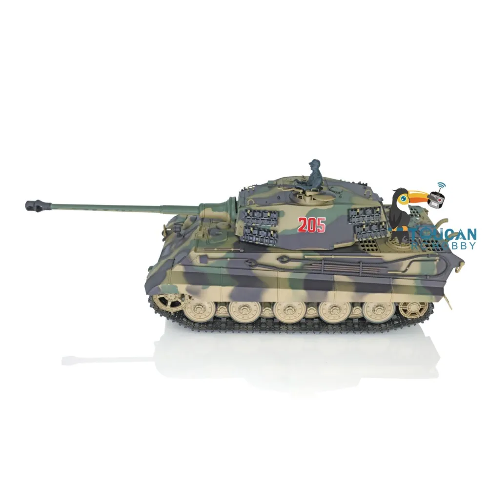 2.4G 헹롱 1/16 RTR RC 탱크 7.0 플라스틱 킹 타이거 BB탄 발사 IR 배틀 연기 효과 RC 모델 장난감 3888A TH17517-SMT8
