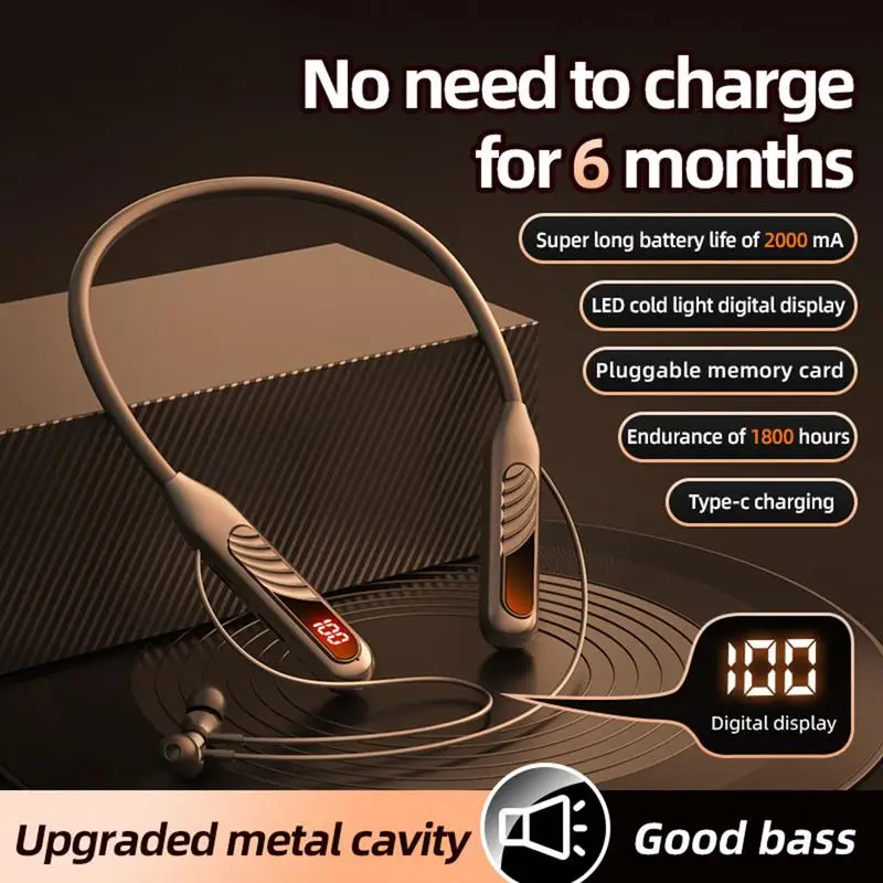 

Wireless Neckband Earbuds BT8 Wireless BluetoothEarphones Sports Headset With Mic Curved Silicone Collar Earphones For Women