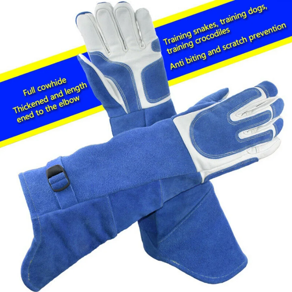 Leather Animal Handling Training Pet Gloves Rescuing Anti-bite