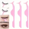 Stainless Steel Eyelash Extension Tools, Curved Eyelash Tweezer, False Eyelashes Applicator Tweezer, Lash Brush 3