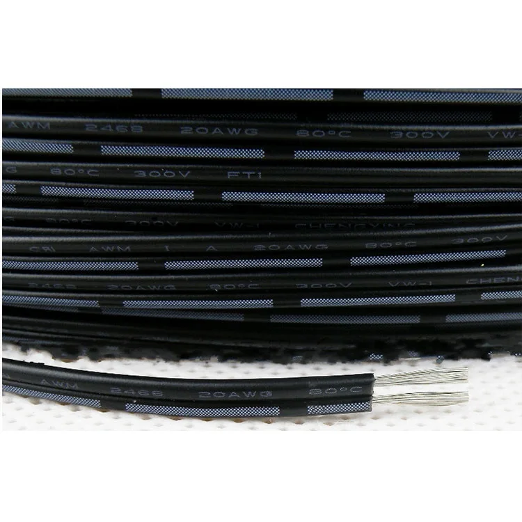 UL2468 블랙 화이트 2 핀 PVC 와이어 28AWG  16AWG, 절연 더블 코어 LED 램프 구리 라인 모니터 연장 전원 케이블