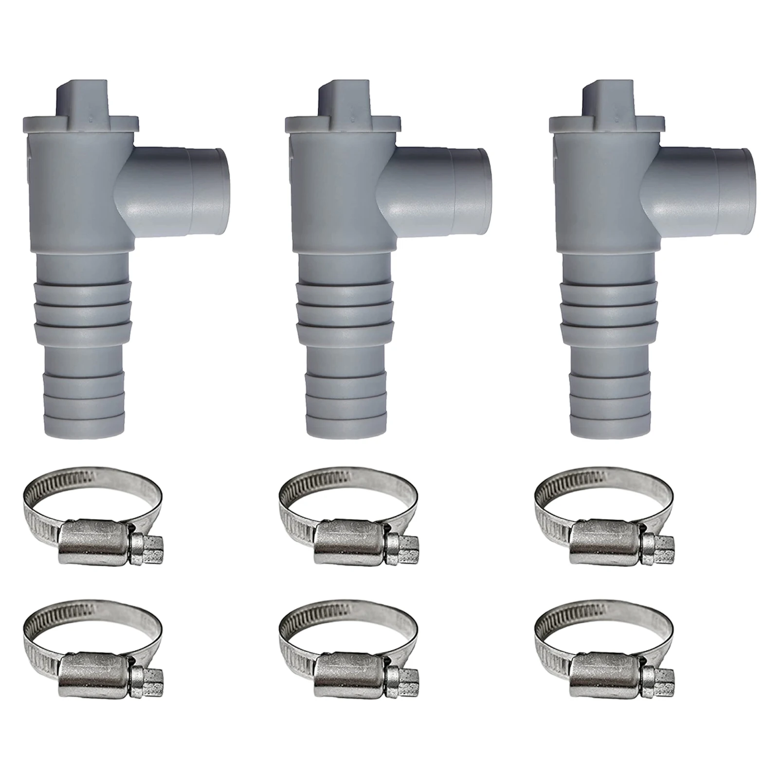 

9pcs Fittings Convenient Connector Swimming Pool Hose Shutoff Valve Practical Plunger Double Split With Clamps Lawn Maintenance