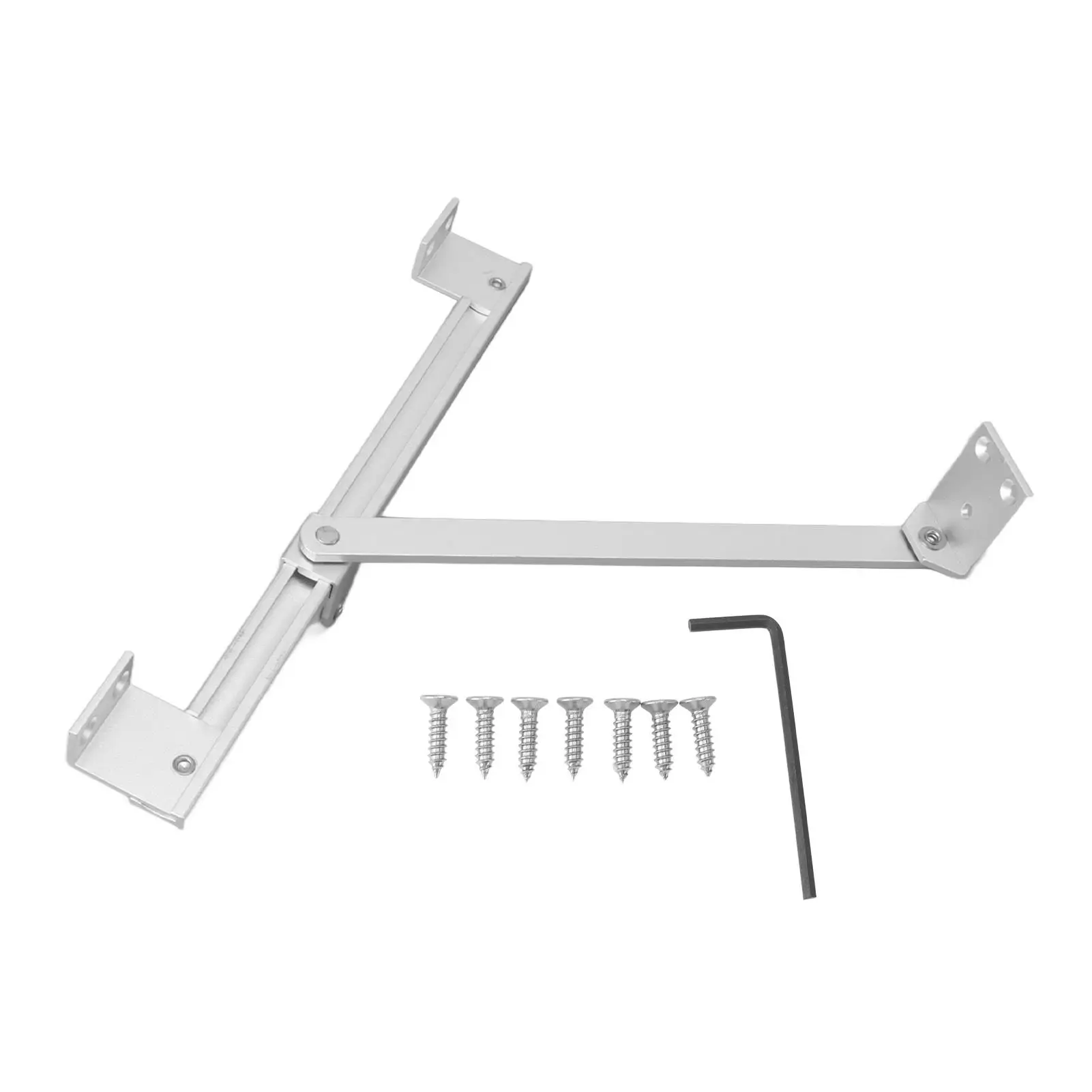 Adjustable T-Shaped Aluminum Alloy Window Wind Brace-Easy Install Silver Casement Hinge for office Use