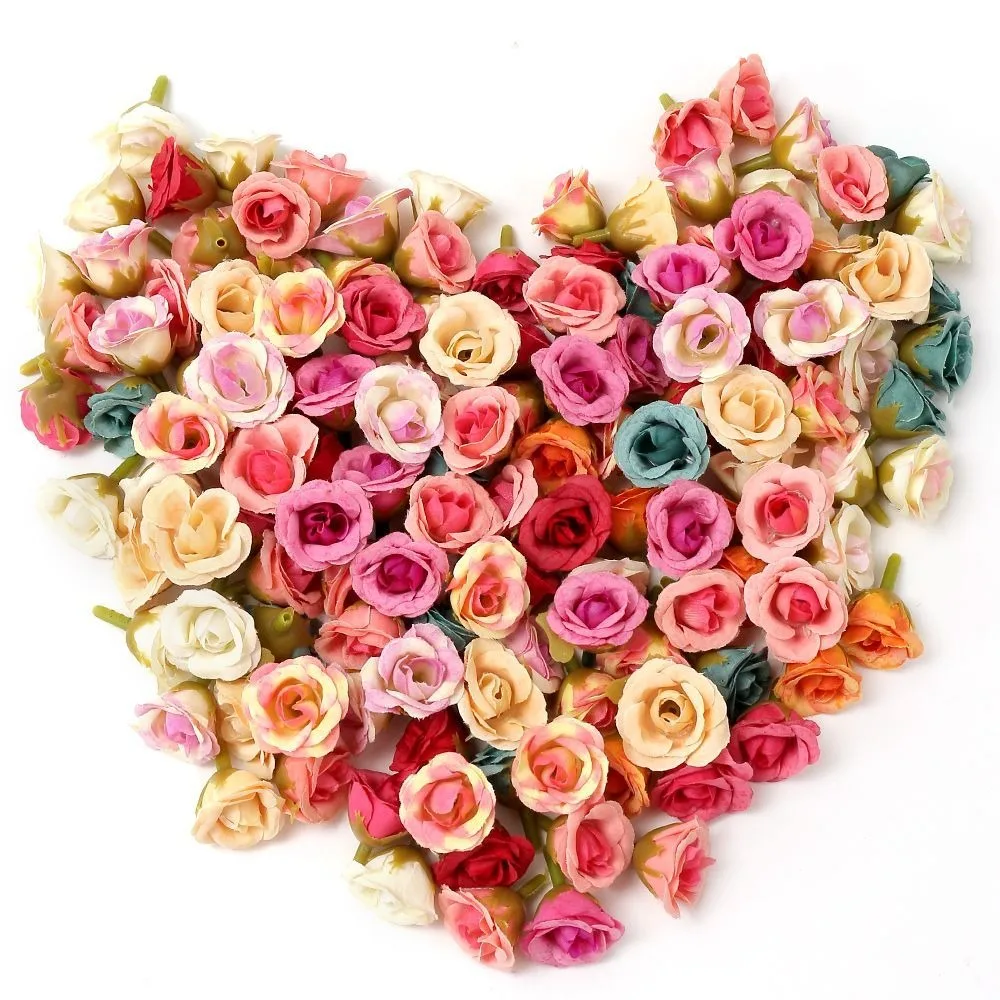 10/20/50 Stück 2 cm große künstliche Rosenblütenköpfe für Heimdekoration, Hochzeitsdekoration, künstliche Blumen, DIY-Kranz, Scrapbook, Geschenkzubehör – Detail 6