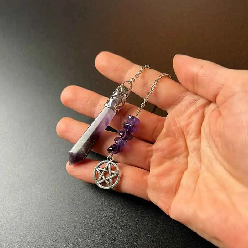 Hexagonal Pointed Amethyst Pendulum 2