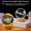 USB LED Night Light Galaxy Saturn Moon Creative Crystal Ball Mood Light Bedroom Home Decor Table Lamp for Children Birthday Gift 4