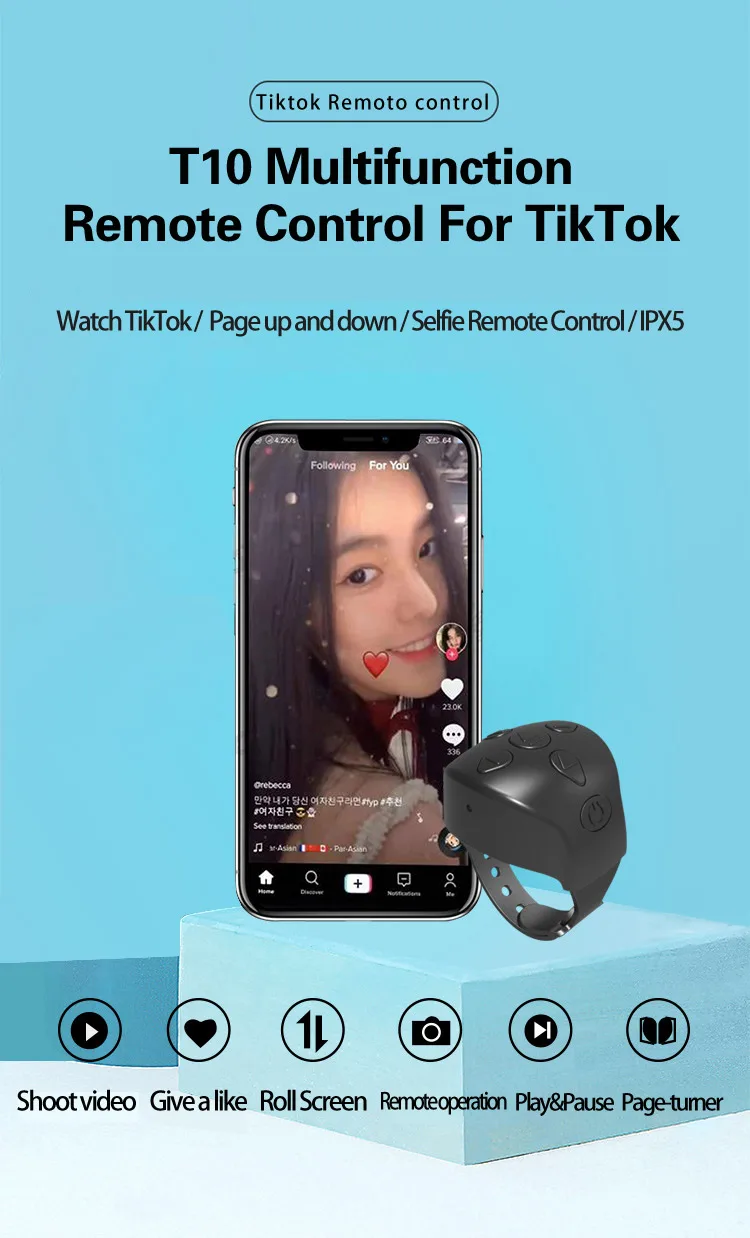 TikTok Remote Control Kindle App Page Turner, Bluetooth Camera
