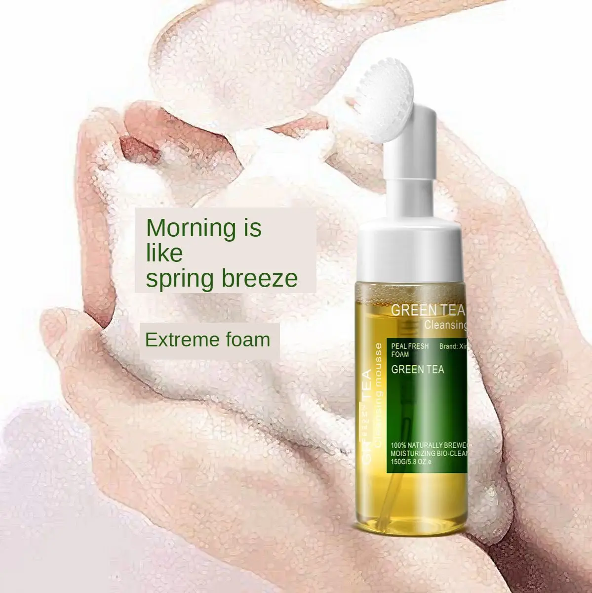 150g Green Tea Amino Acid Cleansing Mousse Foaming Cleanser Makeup Remover 2-in-1 face cleanser  face care  pore cleanser 4