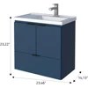 24" Floating Bathroom Vanity and Cultured Marble Sink with Soft Close Door 6
