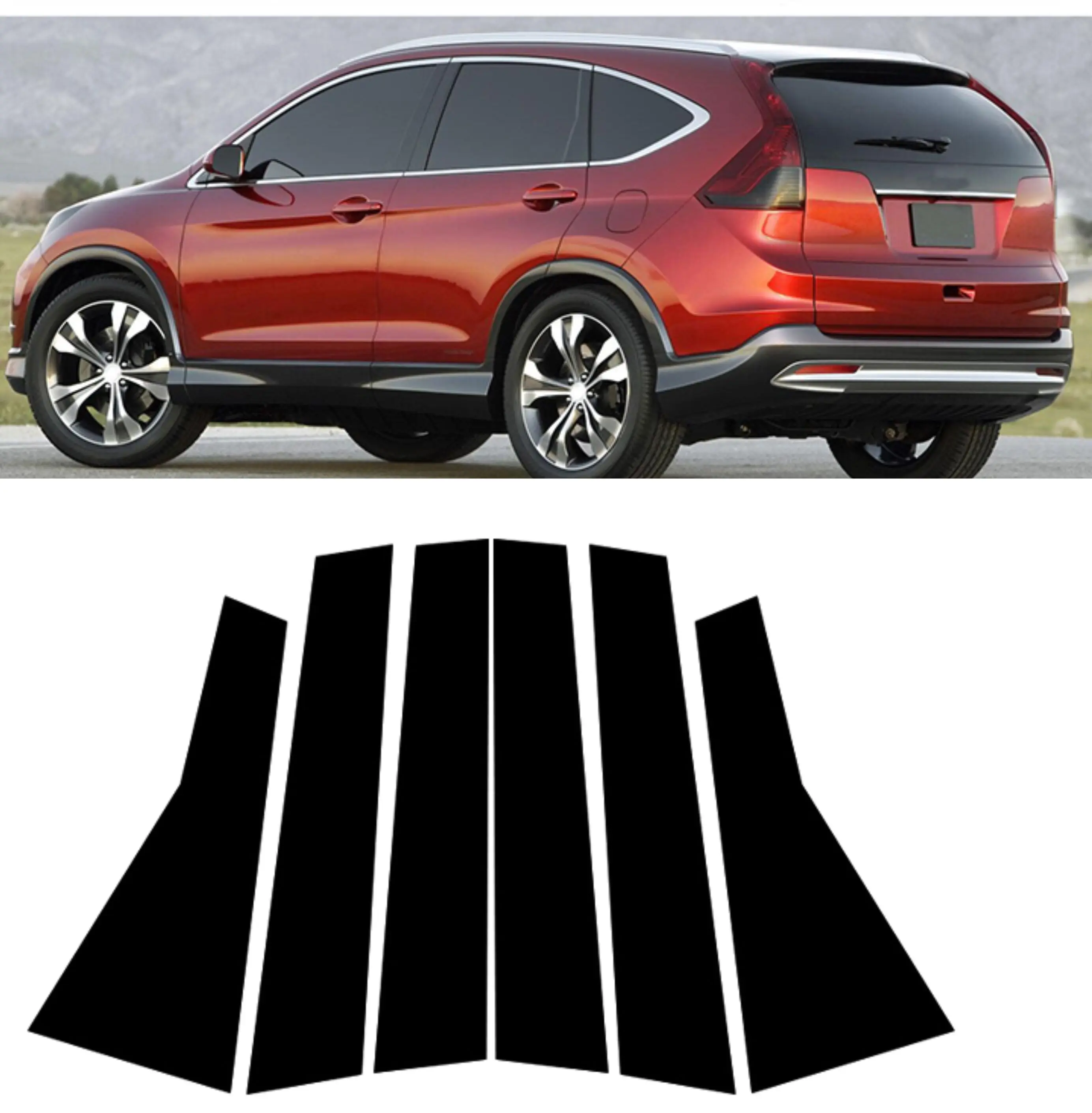 

Car Pillar Posts For Honda CRV CR-V 2012 2013 2014 2015 2016 Window Door Moulding Trims Cover BC Column Sticker Auto Accessories