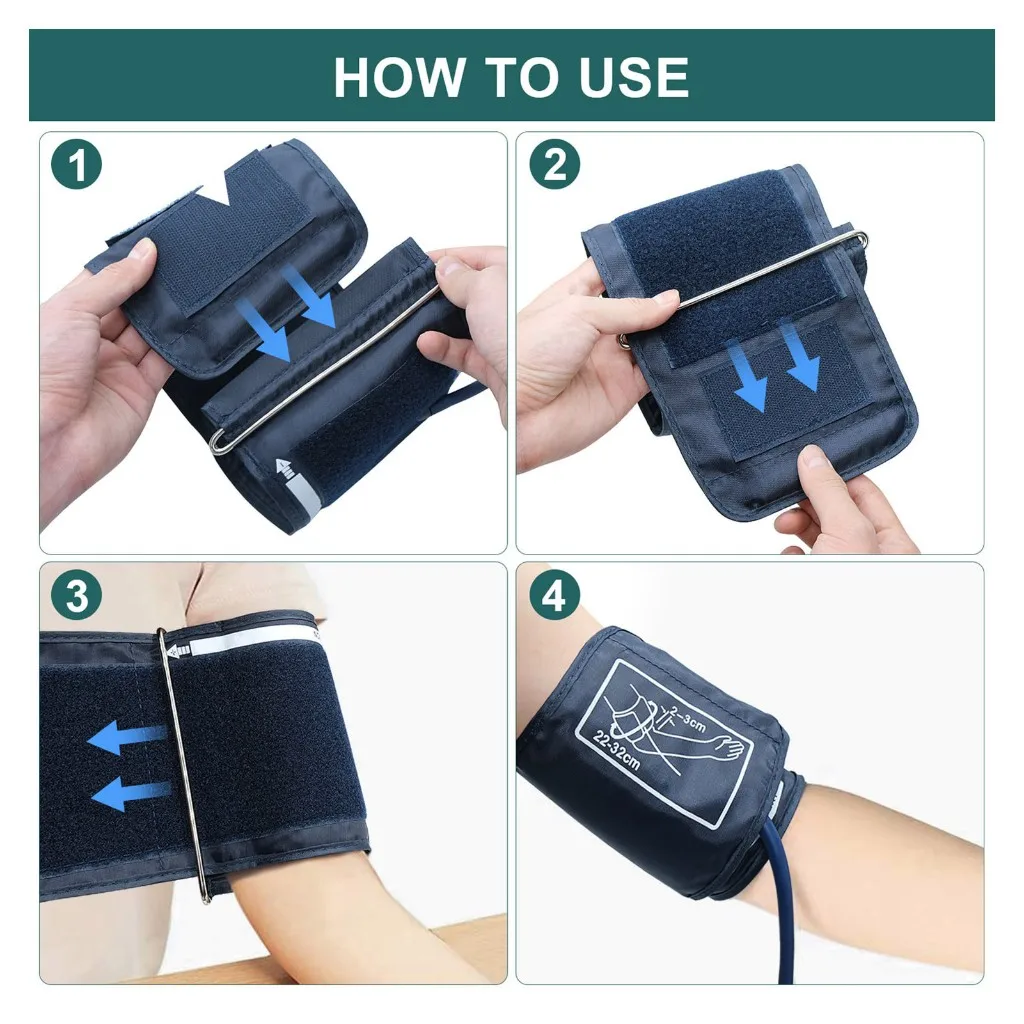 English Voice Digital Arm Blood Pressure Cuff Sensor Monitor BP Automatic Pressure Tonometer Tensiometer Heart Rate Pulse Meter 4
