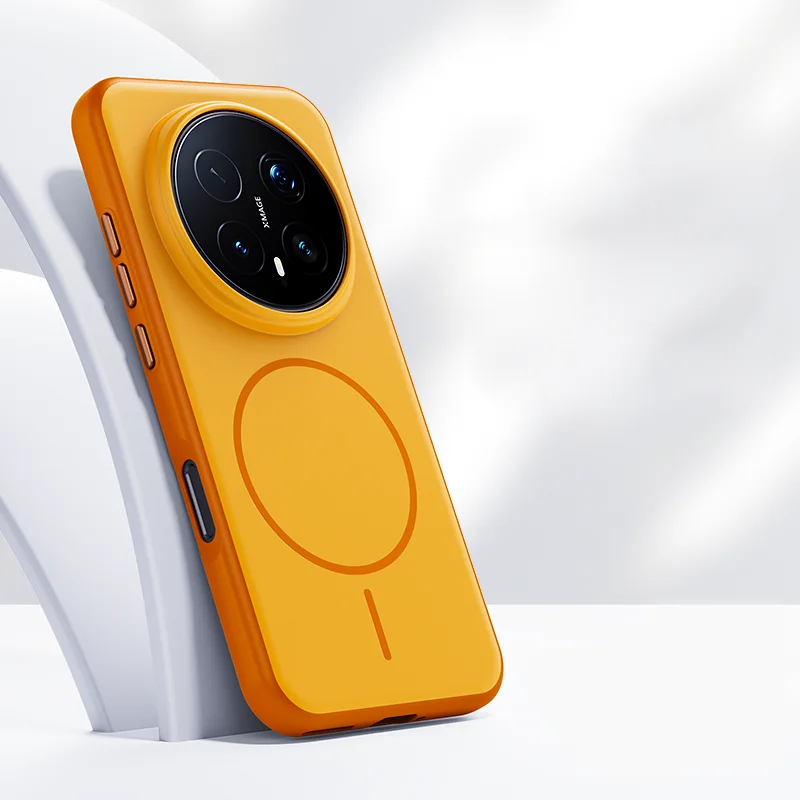 Premium Magnetic Dual-Color Matte Case with Metal Buttons - Smooth Skin Feel Back Cover