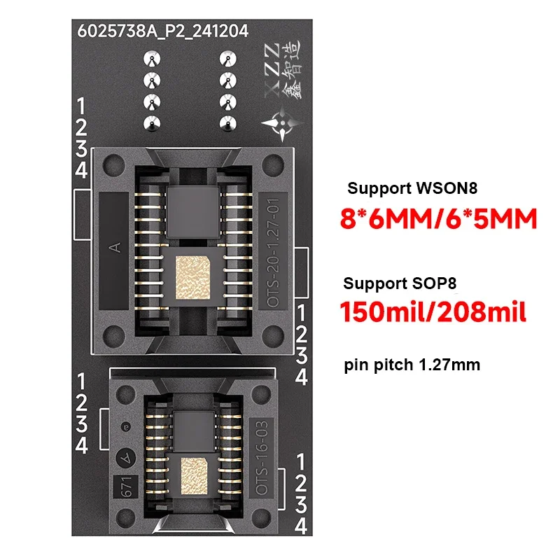 XZZ WSON8 SOP Universal 4 IN 1 BIOS Burn Adapter Socket for 8*6mm