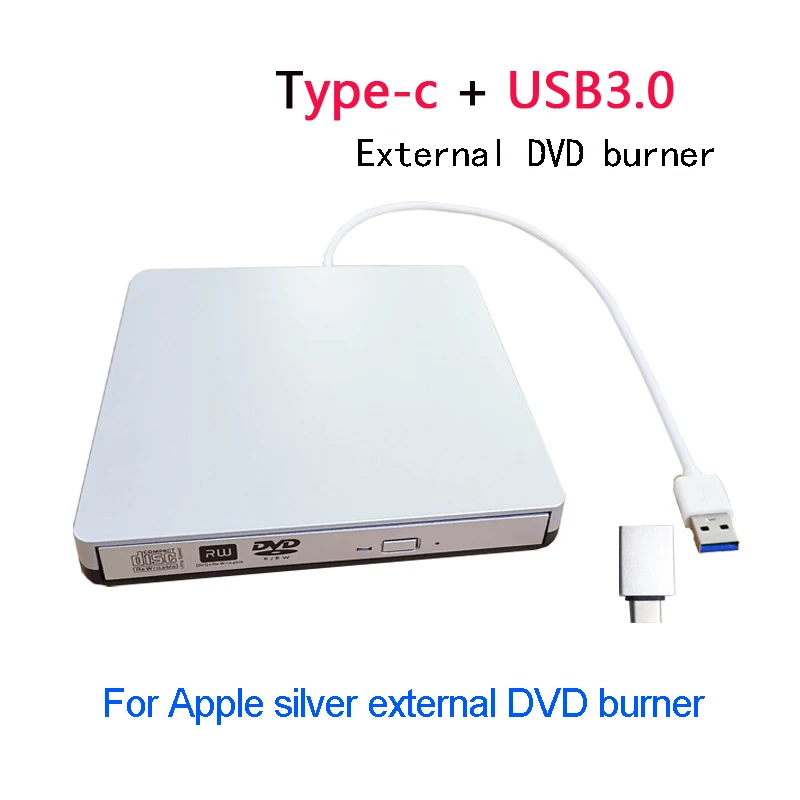 

External Optical Drive USB3.0 Type C BD-R DL DVD-RW CD Burner Blu-ray Combo Burner Play 3D Video One-Click Eject Desktop