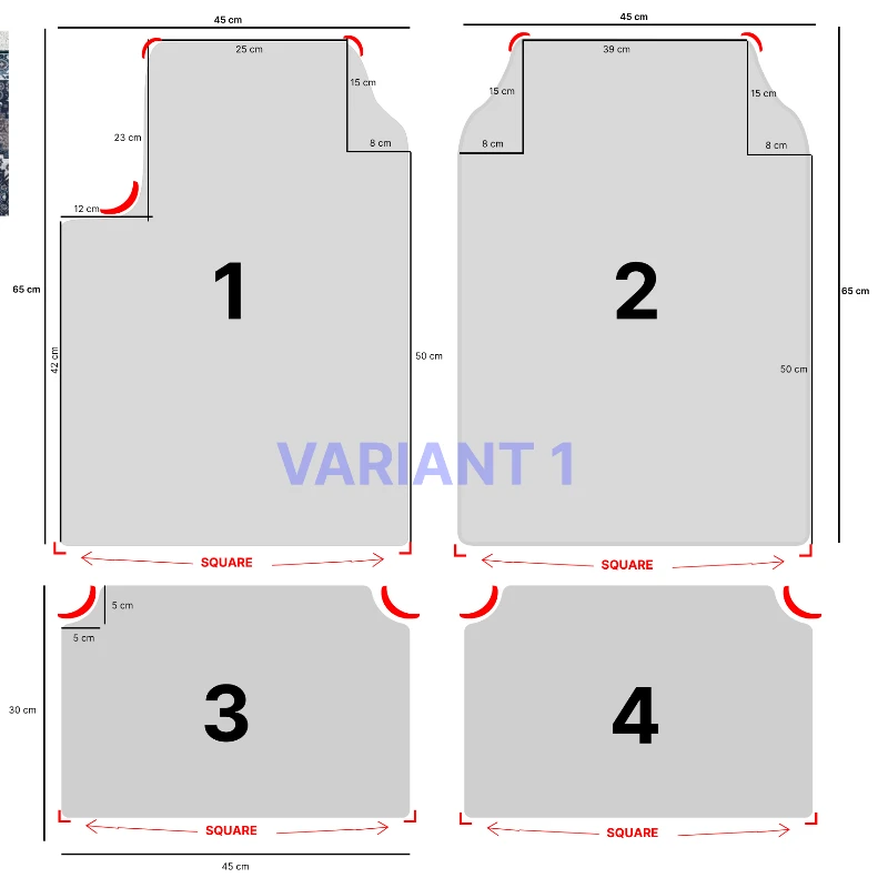 Set of Bohemian Style Floor Mat Universal Size Car Foot Mat American Retro Rugs for Bedroom Home Anti-slip Soft Rug 3