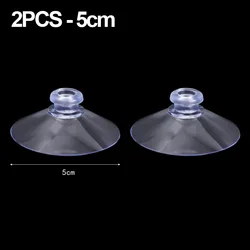 Clear PVC Suction Cup Wall Hooks for Kitchen, Bathroom, and Window Decorations (2Pcs (5cm))