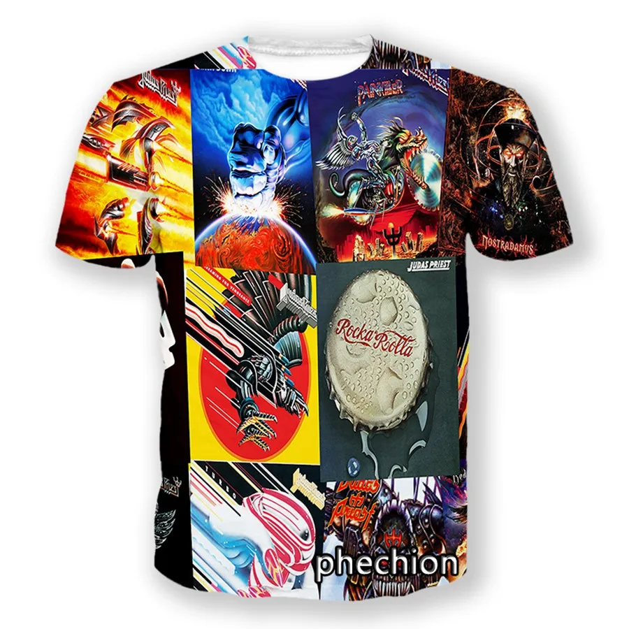Short Sleeve T Shirt Metal Judas Priest Band Album 3D Print Men/Women Hip Hop Streetwear
