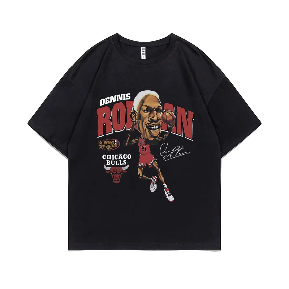 

The Worm Dennis Rodman Basketball T Shirts Men Women Vintage Oversized T-shirt Summer Male Fashion Casual Loose Short Sleeve