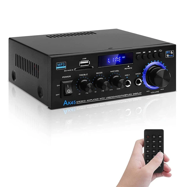 800W Home Power Amplifier 2 Channel Bluetooth 5.0 Mini Hifi Digital Stereo  Sound Amplifier Support FM USB SD Mic Input AK45 - AliExpress