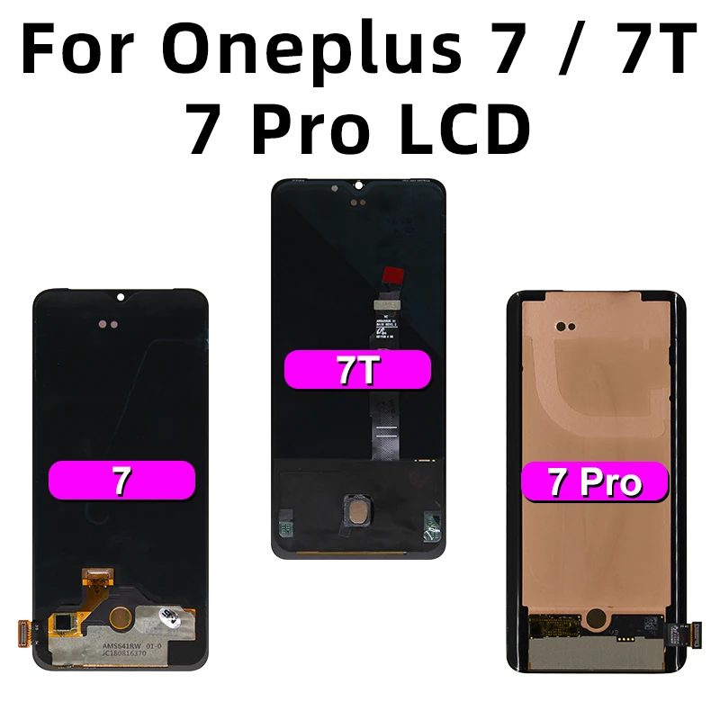AMOLED LCD 터치 스크린 디지타이저 교체 부품, 원플러스 5 5T 디스플레이, 1 + 6 6T, 원플러스 7 7T 8T 9R 용 선택