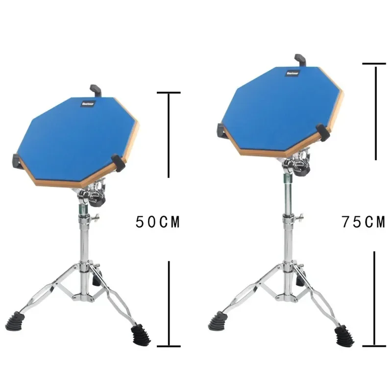 12 Inches Drum Practice Pad Shock‑Absorbent Dumb Drum with Adjustable Stand Silent Practice Pad for Adults and Kids