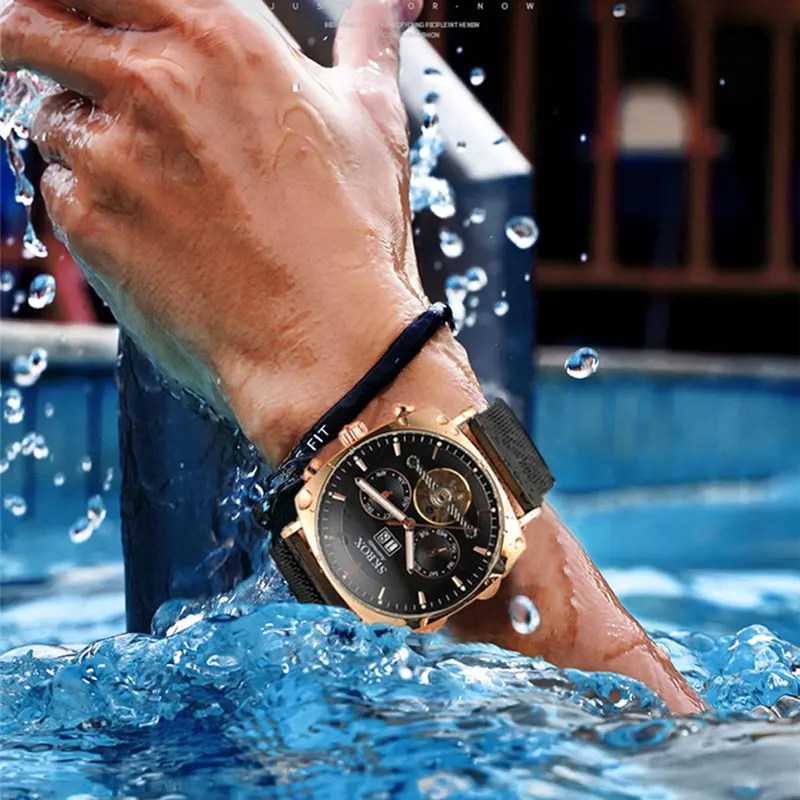 SKROX Original Square Tourbillon Skeleton Automatic Movement Man Watch Mechanical Men's Wrist Watches High-End Luxury Clockwork