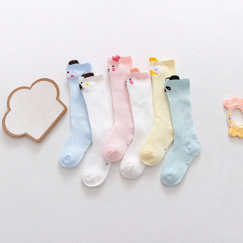 

Children's Cotton Summer Mesh Socks Thin Cartoon Baby Mosquito Proof Mesh Socks Breathable Long Tube Sock Infants Young Children