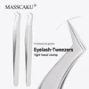 Wholesale 45 Degree Waterproof Portable Non-defrmation Lash Tweezers with Protective Head Cover to Avoid Hand Injury Tight Fit 1