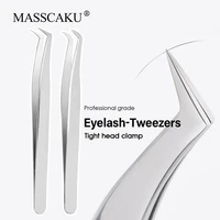 Wholesale 45 Degree Waterproof Portable Non-defrmation Lash Tweezers with Protective Head Cover to Avoid Hand Injury Tight Fit 1