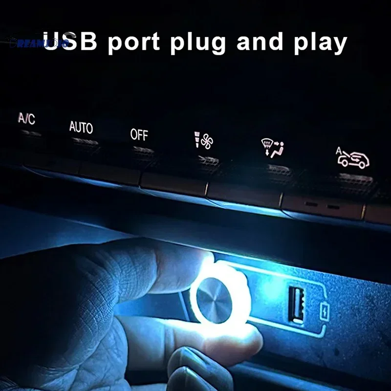 Luce LED per atmosfera USB per auto, luce notturna colorata, modifica gratuita, luce per atmosfera per auto, decorazione per interni, luci domestiche - Image 5