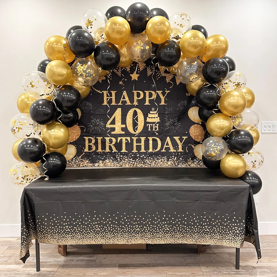 Palloncini In Oro Nero Palloncini Con Coriandoli K Arco - Foto 7