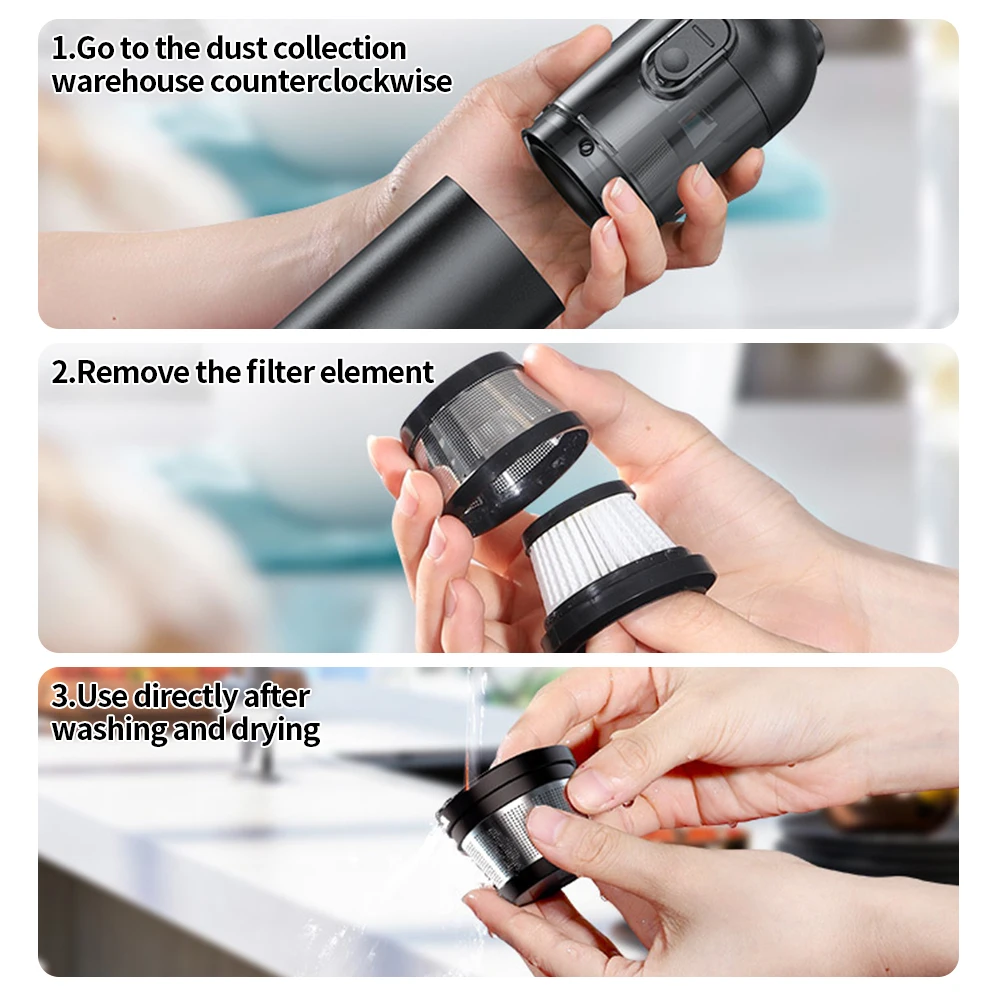 Handheld Vacuum Cleaner for Car and Home Wireless Air Duster Super Suction 8000Pa High Power Brushless Motor Vacuuming Tool Set