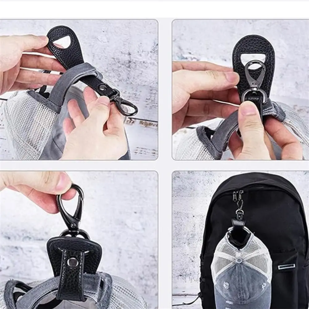 Mode Hut Clip PU Leder Hut Clip Hohe Qualität Handtasche Zubehör Hände Frei Lagerung Clip Schnalle Hut Halten Clip Im Freien – Detail 9