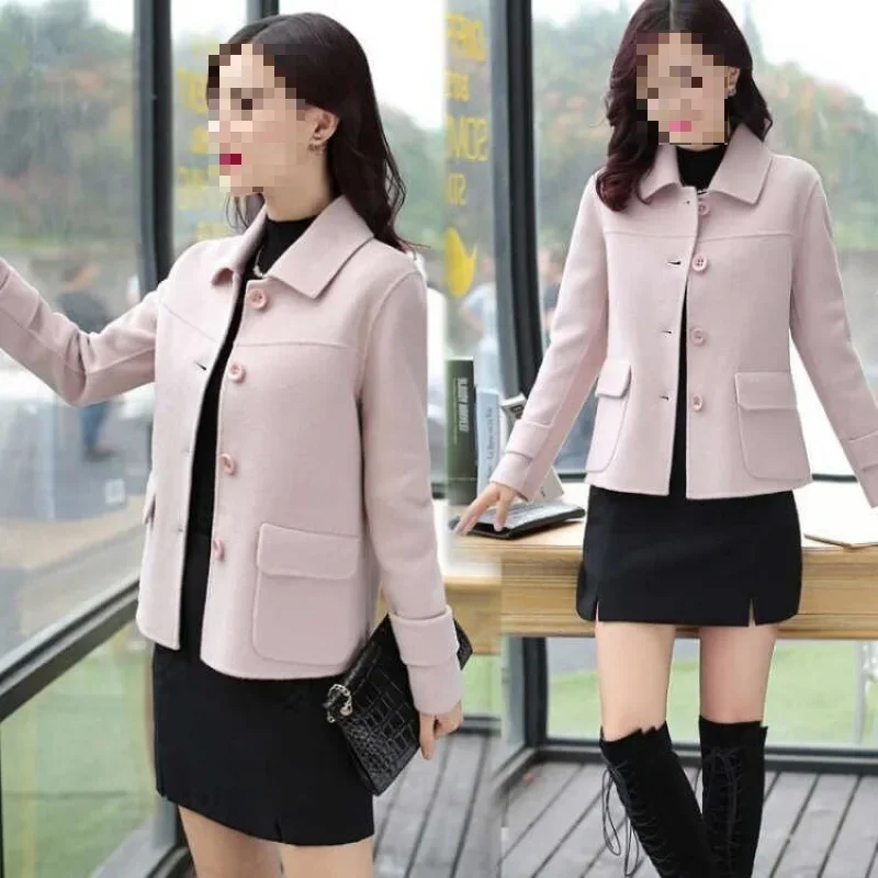 Fashionable Short Woolen Jacket Women's Casual Stylish Polyester Fiber Full Sleeve Short Coat for Autumn plus Size Slimming - Image 2