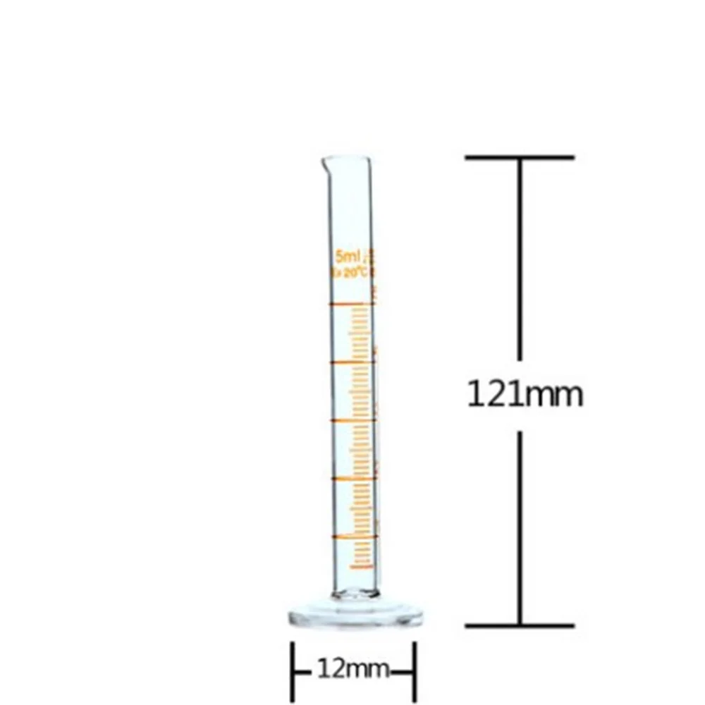 2pcs 5ml Laboratory Measuring cylinder with Scale High borosilicate 3.3 Glass Measuring Cup Lab Supplies