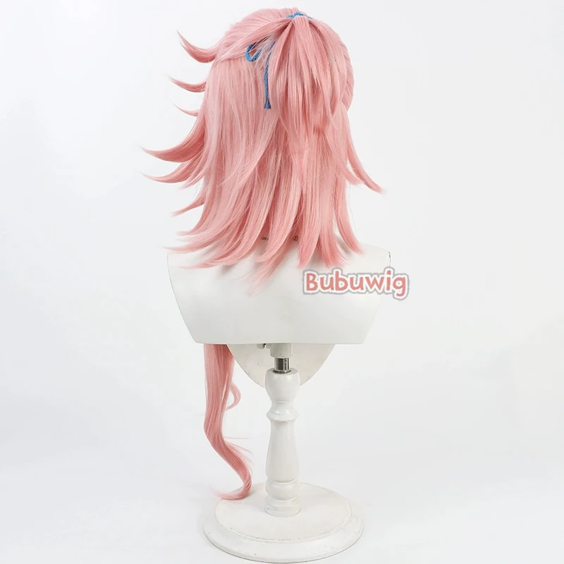 Bubuwig 합성 머리 Souza Samonji 코스프레 가발 Touken Ranb Souza Samonji 할로윈 70cm 롱 스트레이트 핑크 가발 내열성