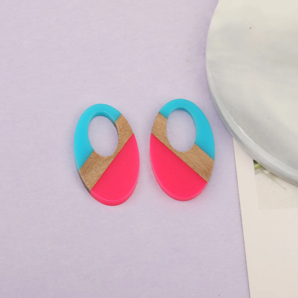Cordial Design 50Pcs 21*35MM Jewelry Accessories/Natural Wood & Resin/Oval Shape/Hand Made Charms/Jewelry Findings & Components - cordial