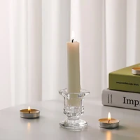 Glass Candle Holder Novelty Nordic Decor Candlestick Romantic Candle Stand Desk Accessories Wedding Centerpieces Ornaments Gifts 5
