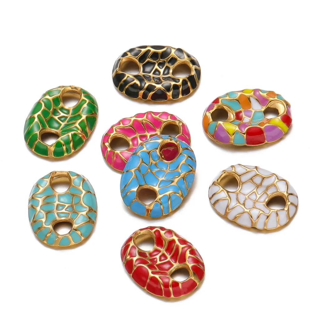 5 stücke Edelstahl Nettes Schwein Schnauze Leopard Emaille Anhänger Charms für DIY Schmuck Machen ohrringe Connectors Ergebnisse Armbänder